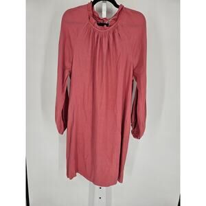 Damaris Bailey Womens Sz L Long Sleeve Midi Length Dress Pink